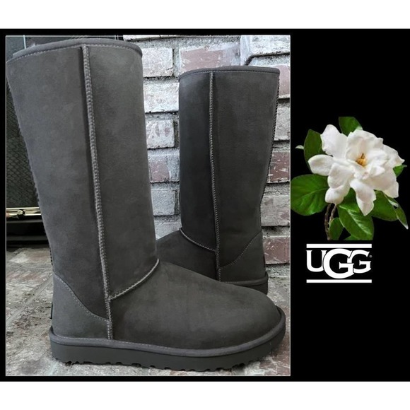 UGG Women Classic TALL II Grey Boots Side 10 BNIB - Picture 3 of 8